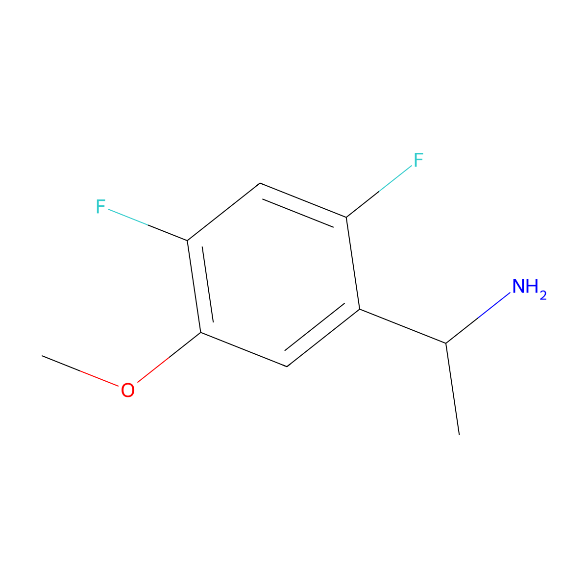 1-(2,4-Difluoro-5-methoxyphenyl)ethan-1-amine molecular structure, CAS 1894868-36-0