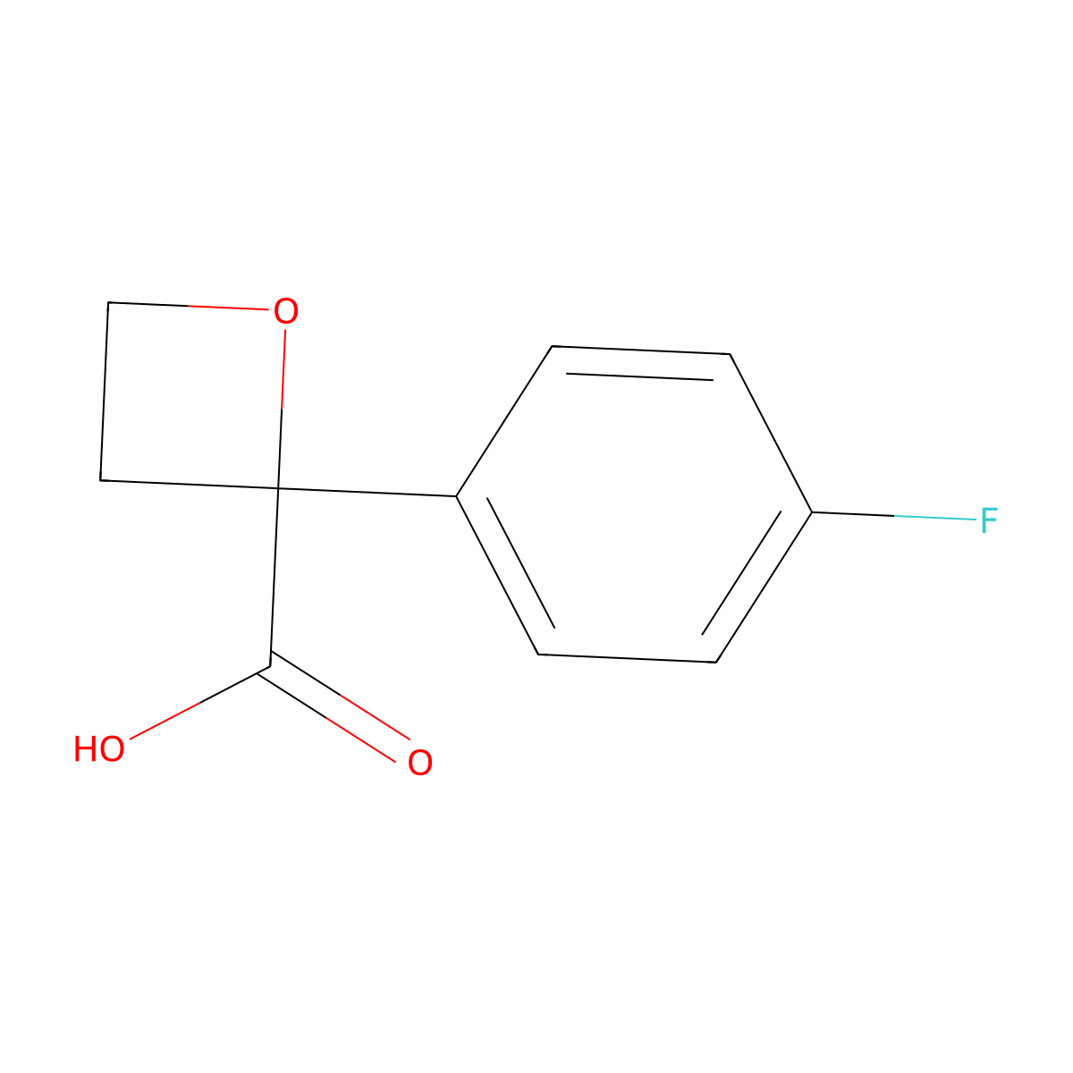 2-(4-Fluorophenyl)oxetane-2-carboxylic acid molecular structure, CAS 1894883-40-9