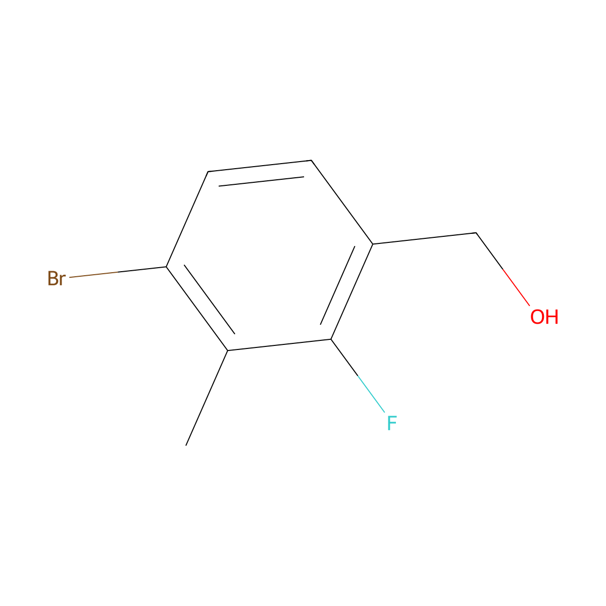 (4-Bromo-2-fluoro-3-methylphenyl)methanol molecular structure, CAS 1894884-49-1