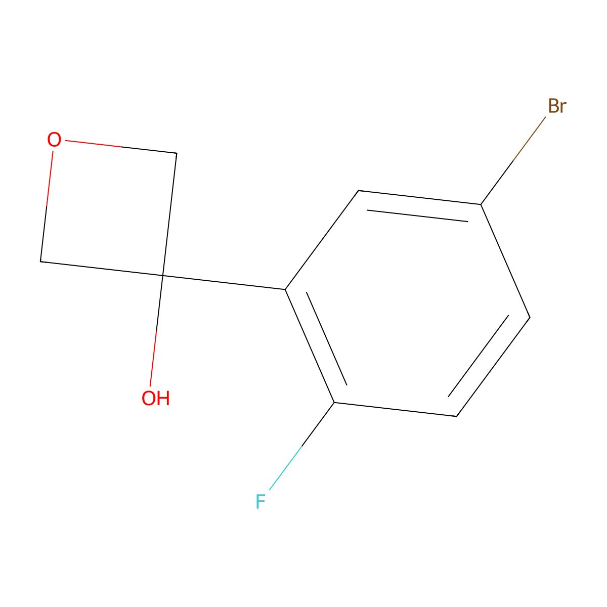 3-(5-Bromo-2-fluorophenyl)-3-oxetanol molecular structure, CAS 1894885-38-1