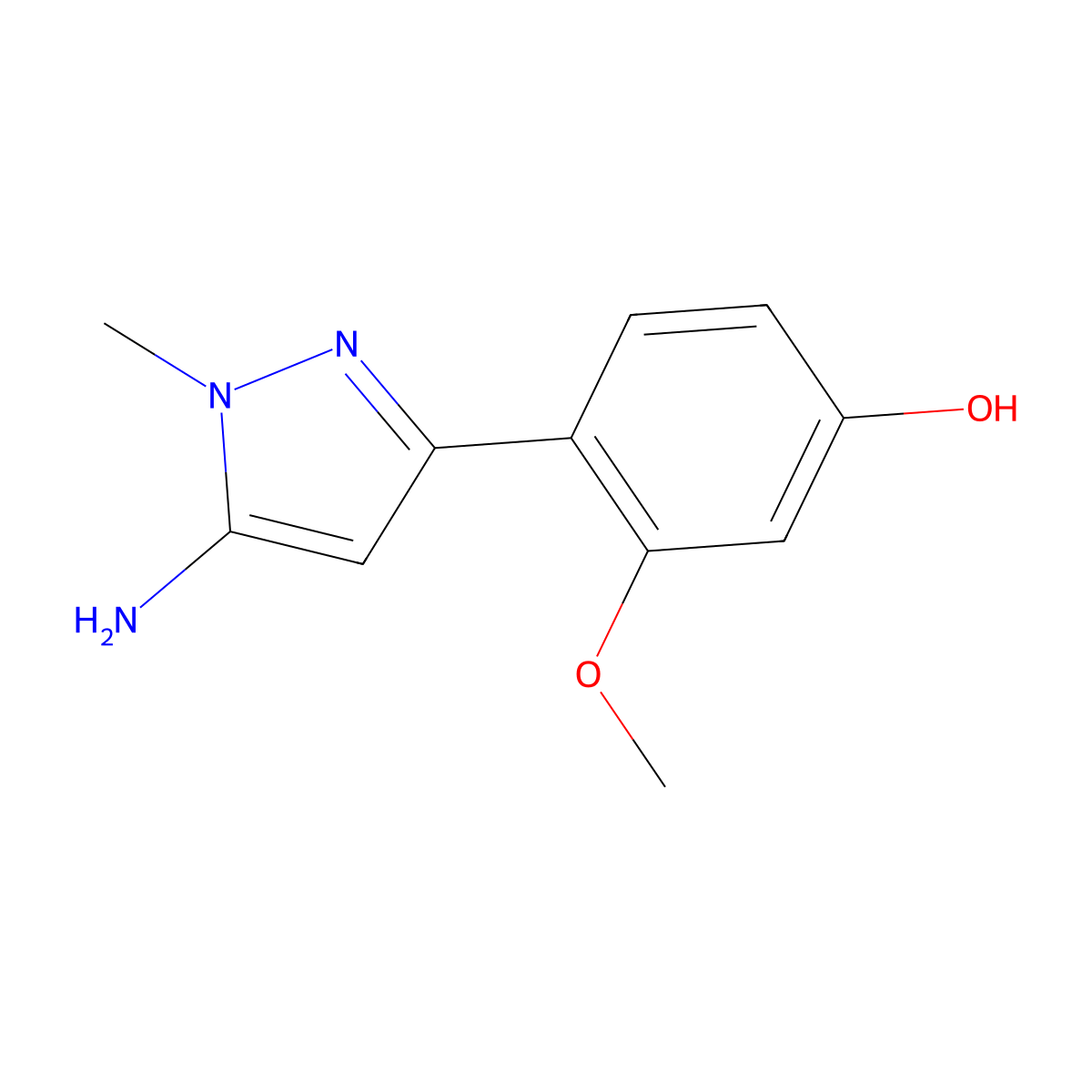 4-(5-amino-1-methyl-1H-pyrazol-3-yl)-3-methoxyphenol molecular structure, CAS 1894887-01-4