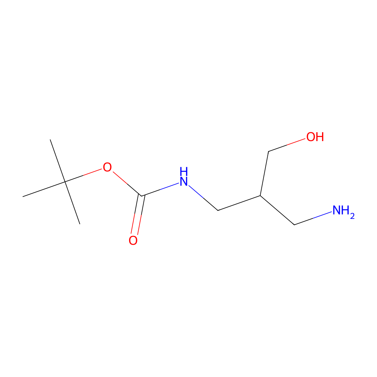 tert-butylN-[2-(aminomethyl)-3-hydroxypropyl]carbamate molecular structure, CAS 1894892-37-5