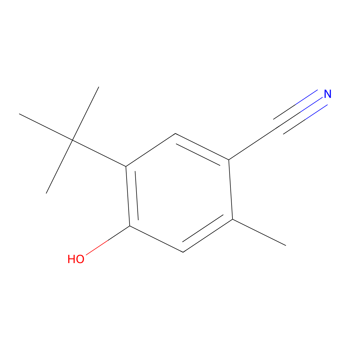 5-(Tert-butyl)-4-hydroxy-2-methylbenzonitrile molecular structure, CAS 1894893-26-5