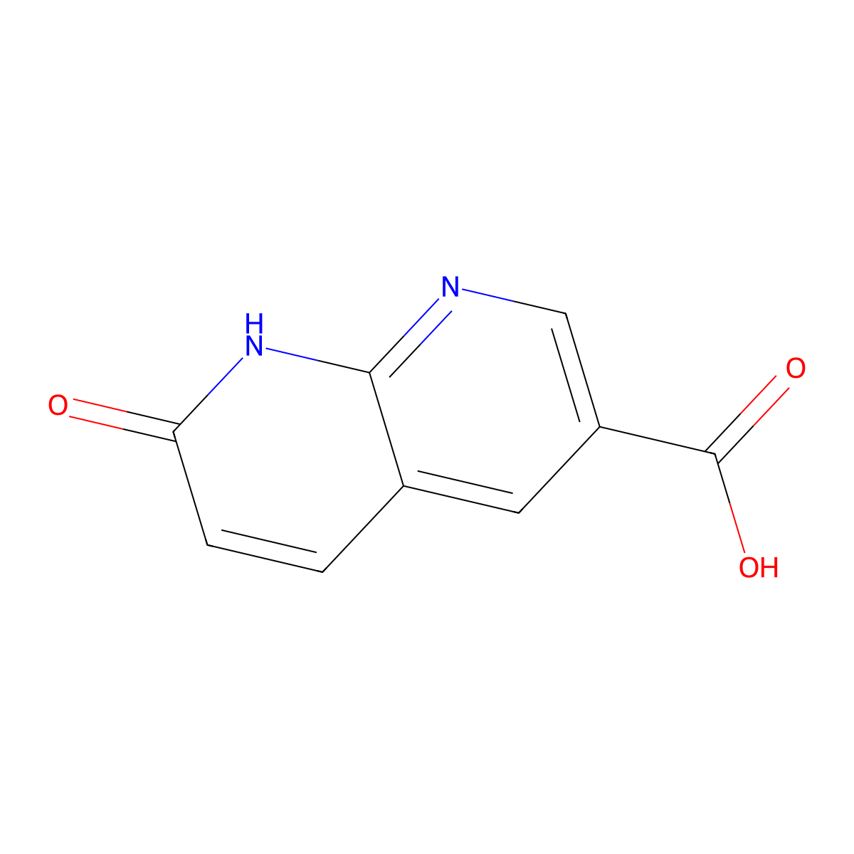 7-Hydroxy-1,8-naphthyridine-3-carboxylic acid molecular structure, CAS 1894896-38-8