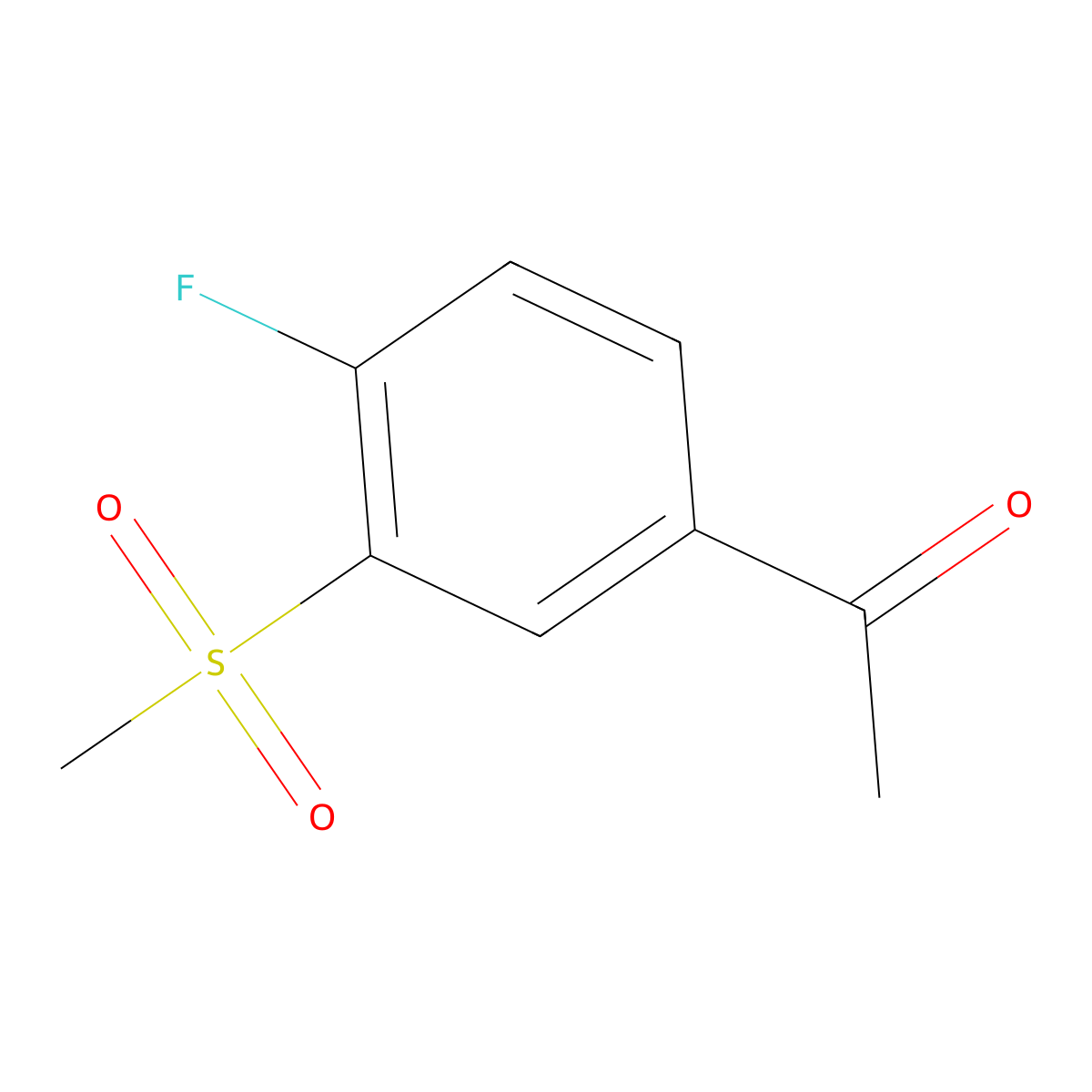 4'-Fluoro-3'-(methylsulphonyl)acetophenone molecular structure, CAS 1894896-62-8