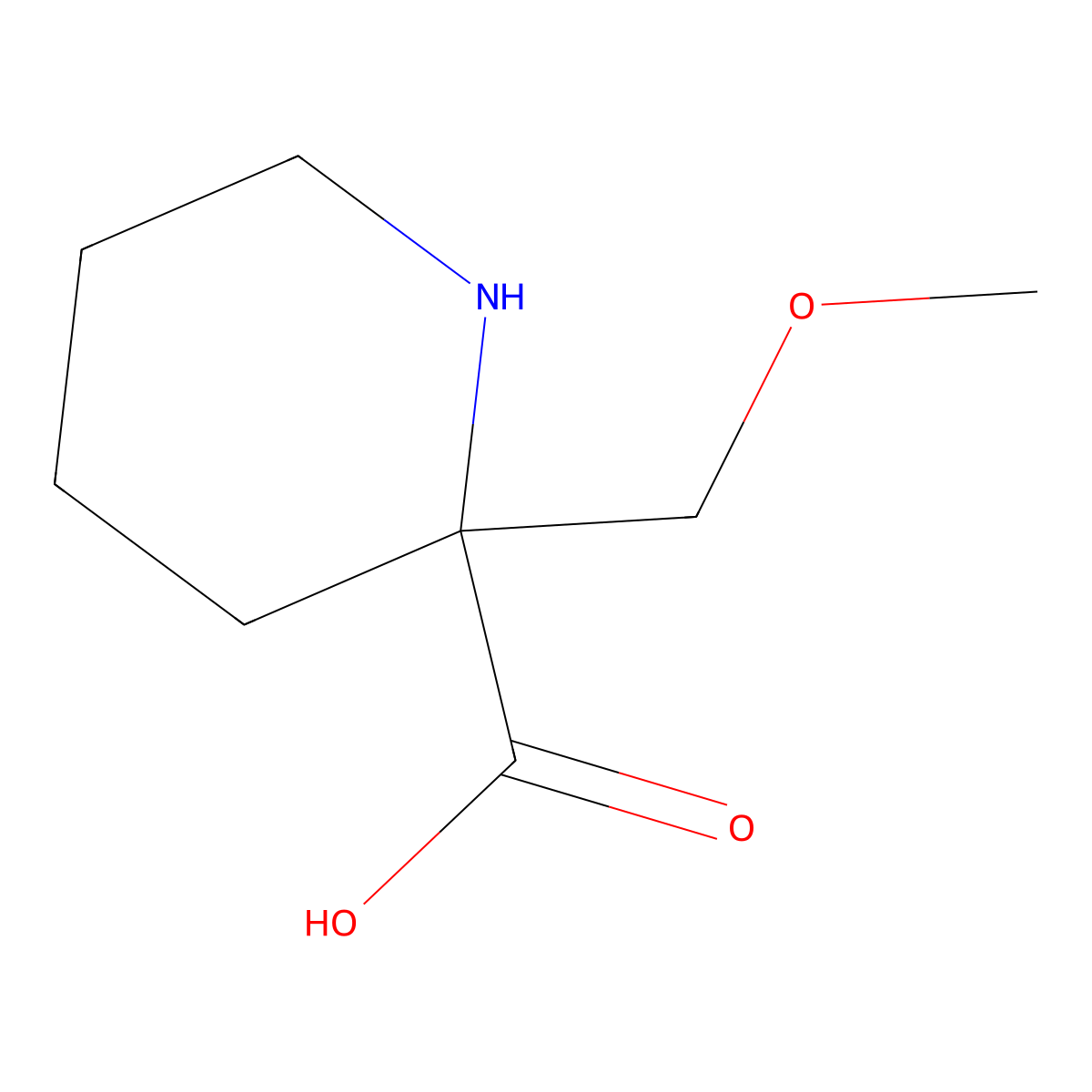 2-(Methoxymethyl)piperidine-2-carboxylic acid molecular structure, CAS 1894896-70-8