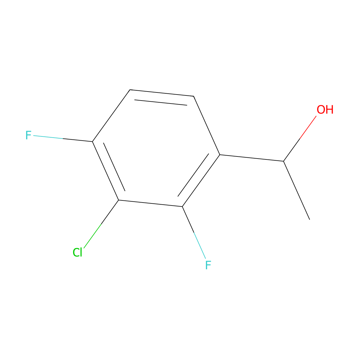 1-(3-Chloro-2,4-difluorophenyl)ethanol molecular structure, CAS 1894899-60-5