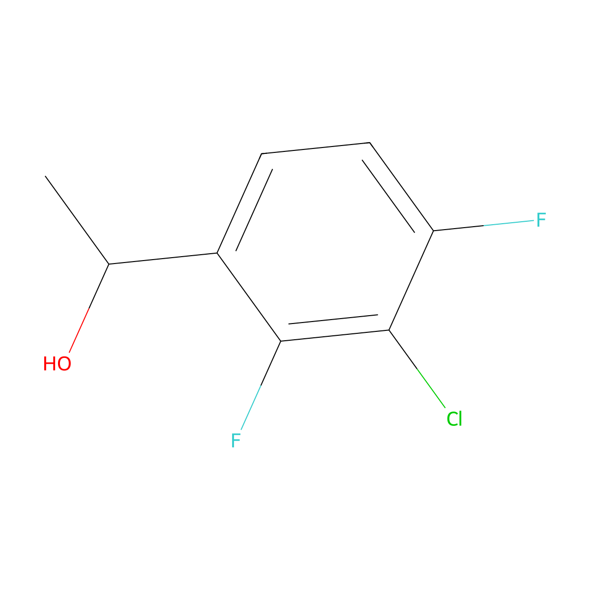 1-(3-Chloro-2,4-difluorophenyl)ethanol molecular structure, CAS 1894899-60-5