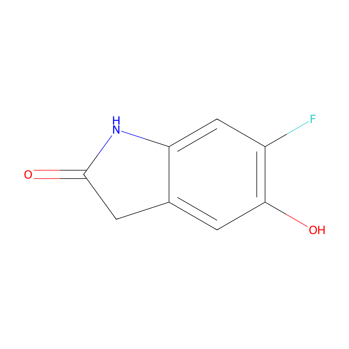 6-fluoro-5-hydroxy-2,3-dihydro-1H-indol-2-one molecular structure, CAS 1894899-64-9