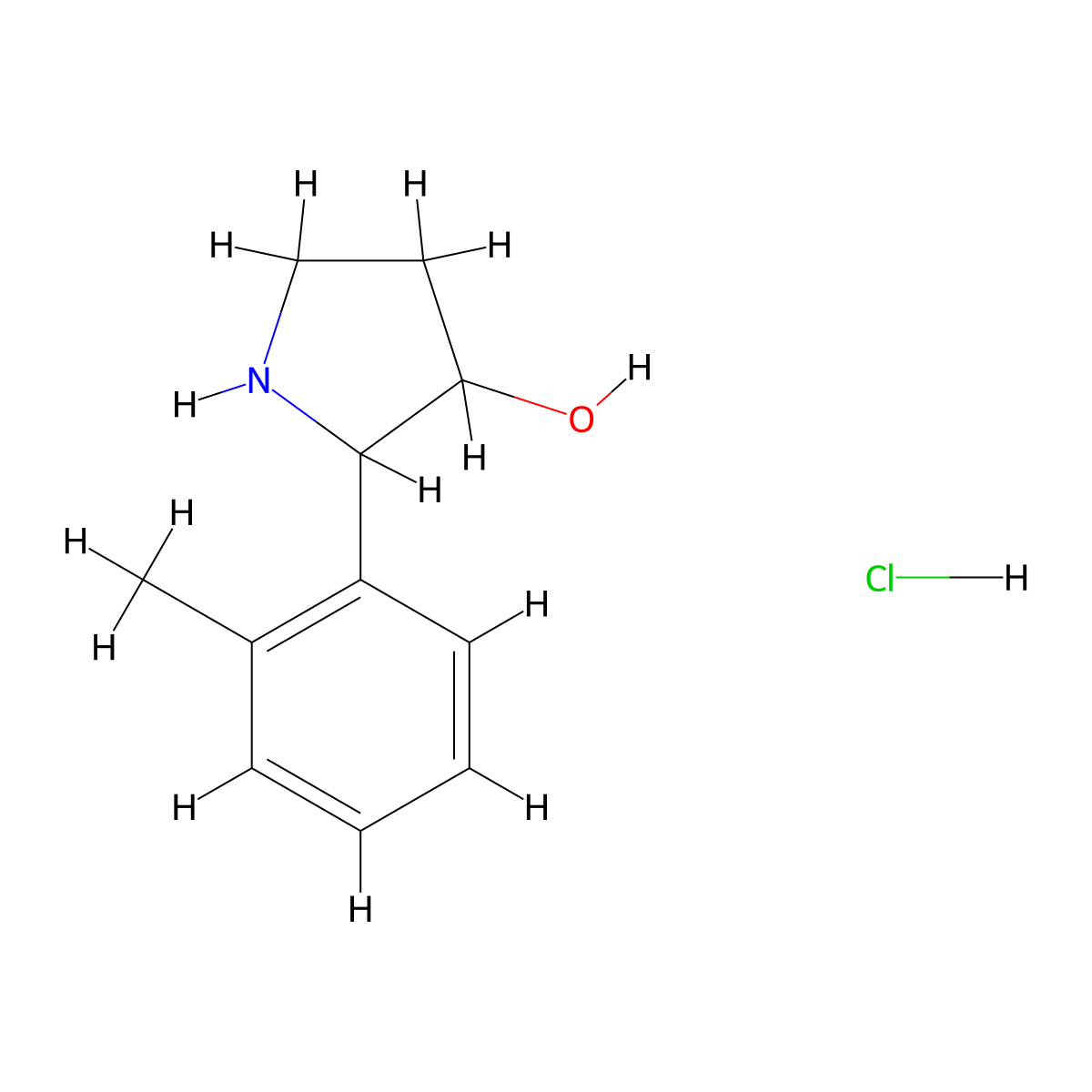 2-(2-Methylphenyl)pyrrolidin-3-ol hydrochloride molecular structure, CAS 1894901-06-4