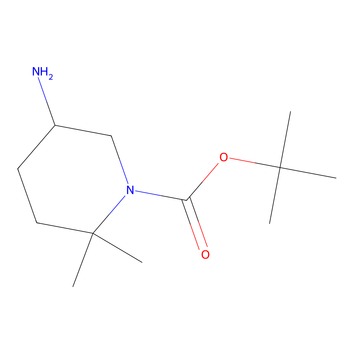 Tert-butyl 5-amino-2,2-dimethylpiperidine-1-carboxylate molecular structure, CAS 1894906-99-0