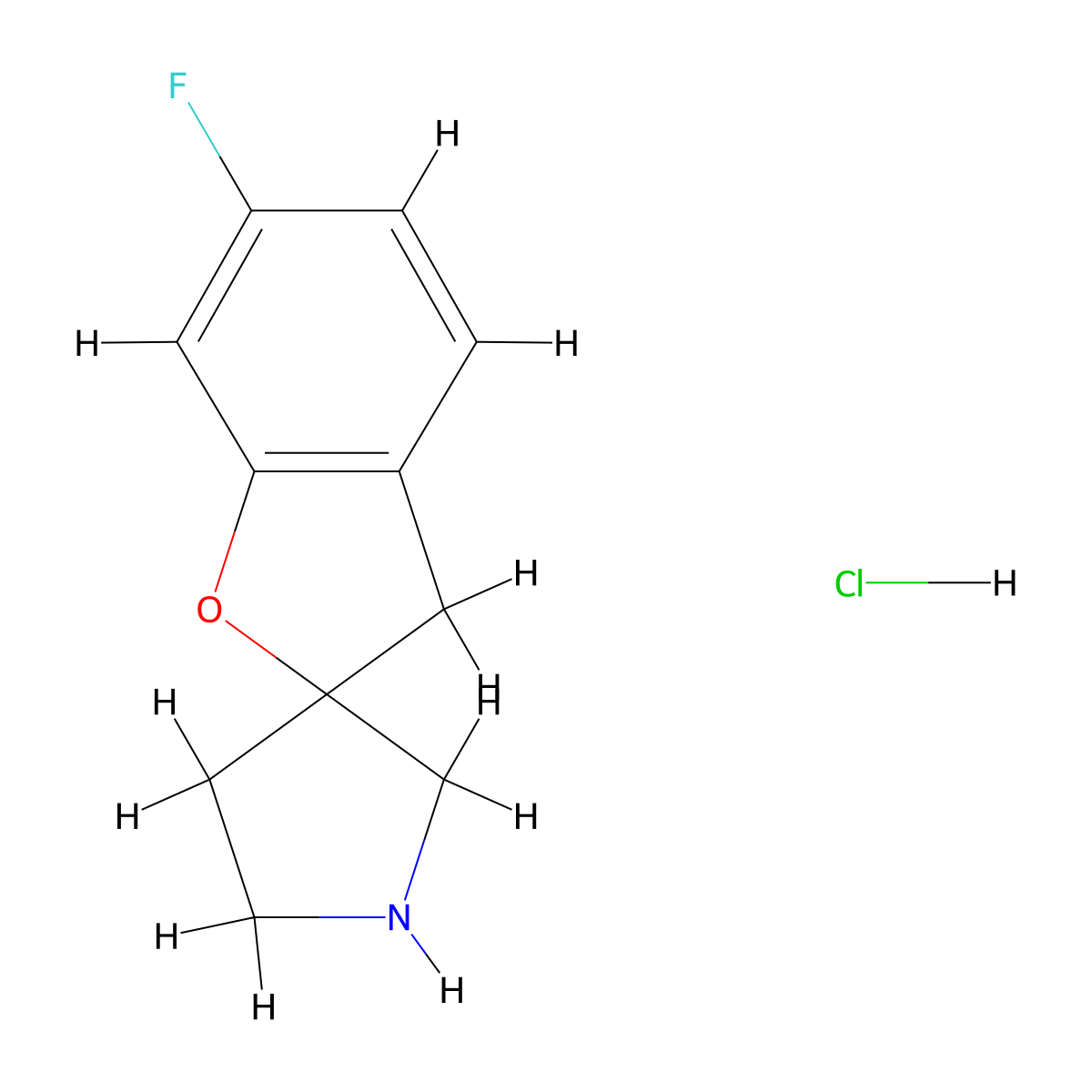 6-Fluoro-3H-spiro[benzofuran-2,3'-pyrrolidine] Hydrochloride molecular structure, CAS 1894927-15-1