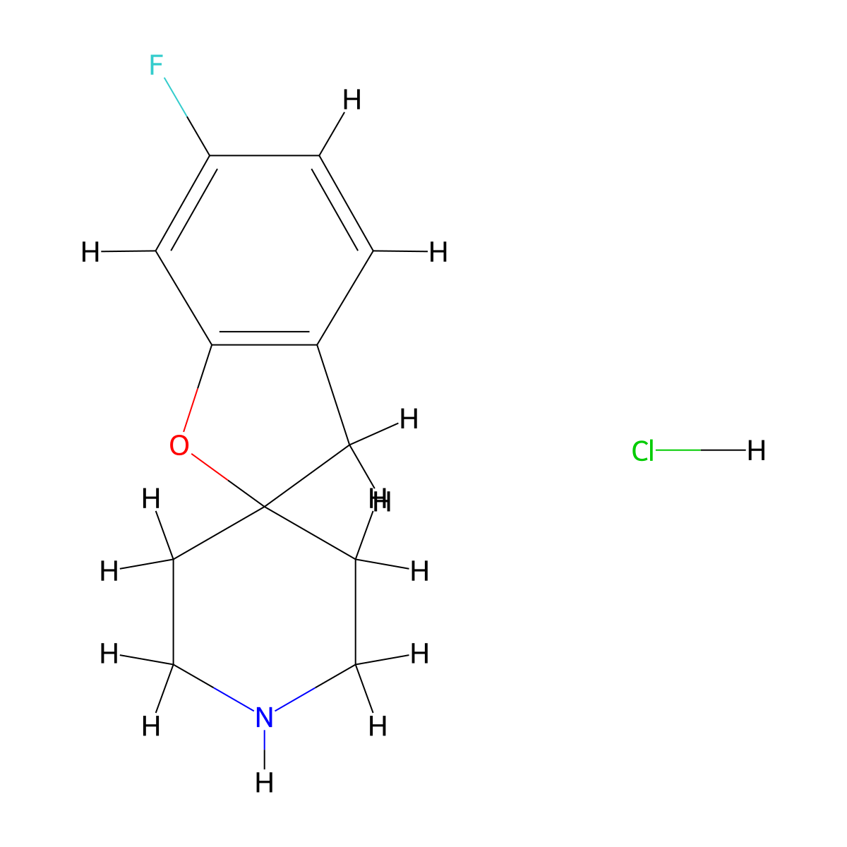 6-Fluoro-3H-spiro[benzofuran-2,4'-piperidine] hcl molecular structure, CAS 1894927-24-2