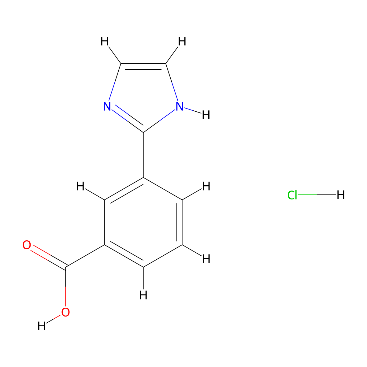 3-(1H-Imidazol-2-yl)benzoic acid hydrochloride molecular structure, CAS 1894945-85-7