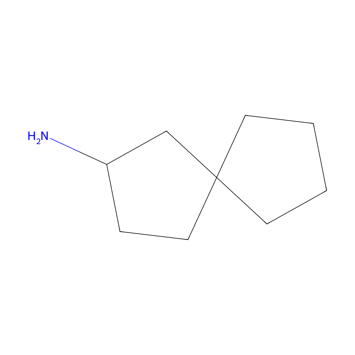 Spiro[4.4]nonan-2-amine molecular structure, CAS 1894946-27-0
