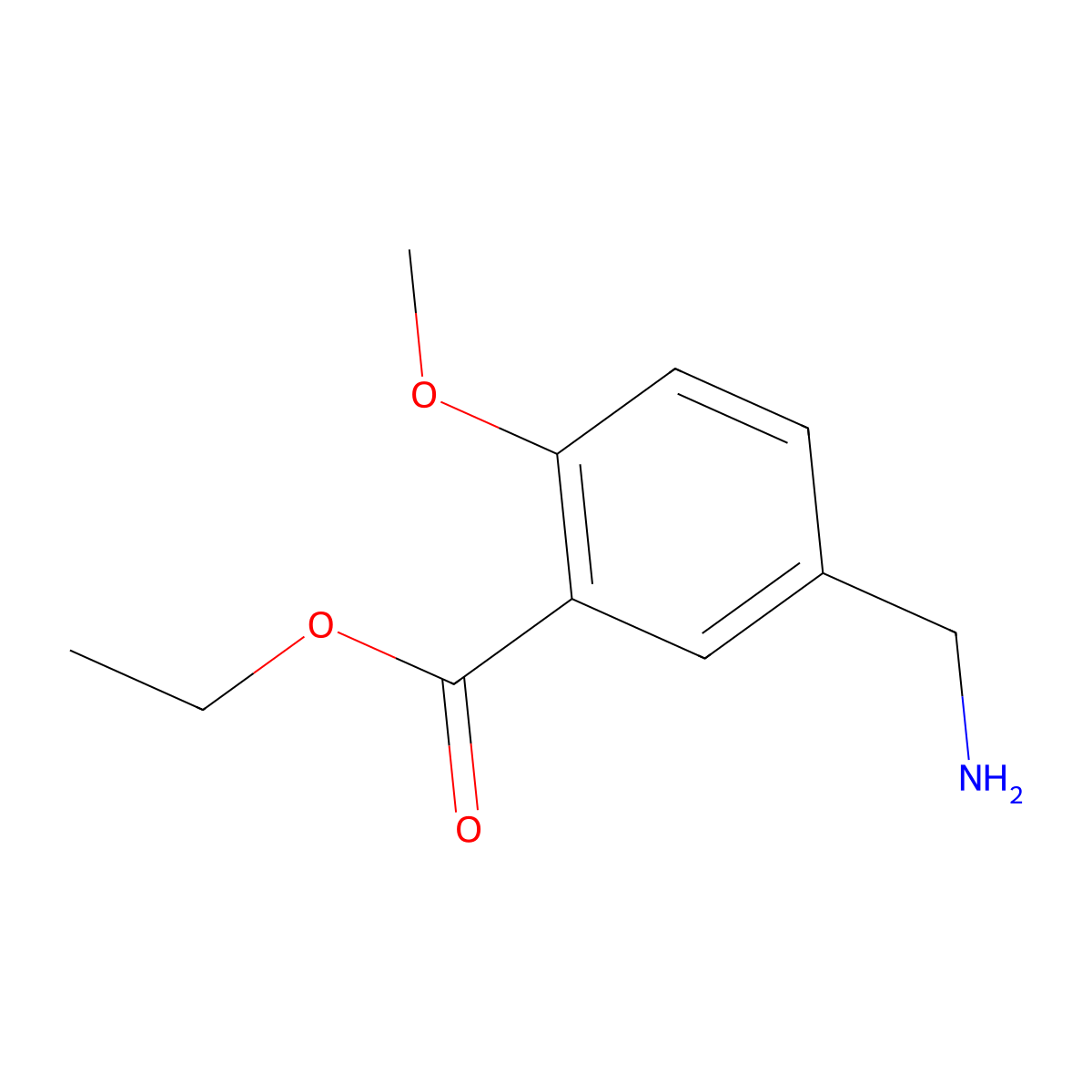 Ethyl 5-(aminomethyl)-2-methoxybenzoate molecular structure, CAS 1894953-49-1