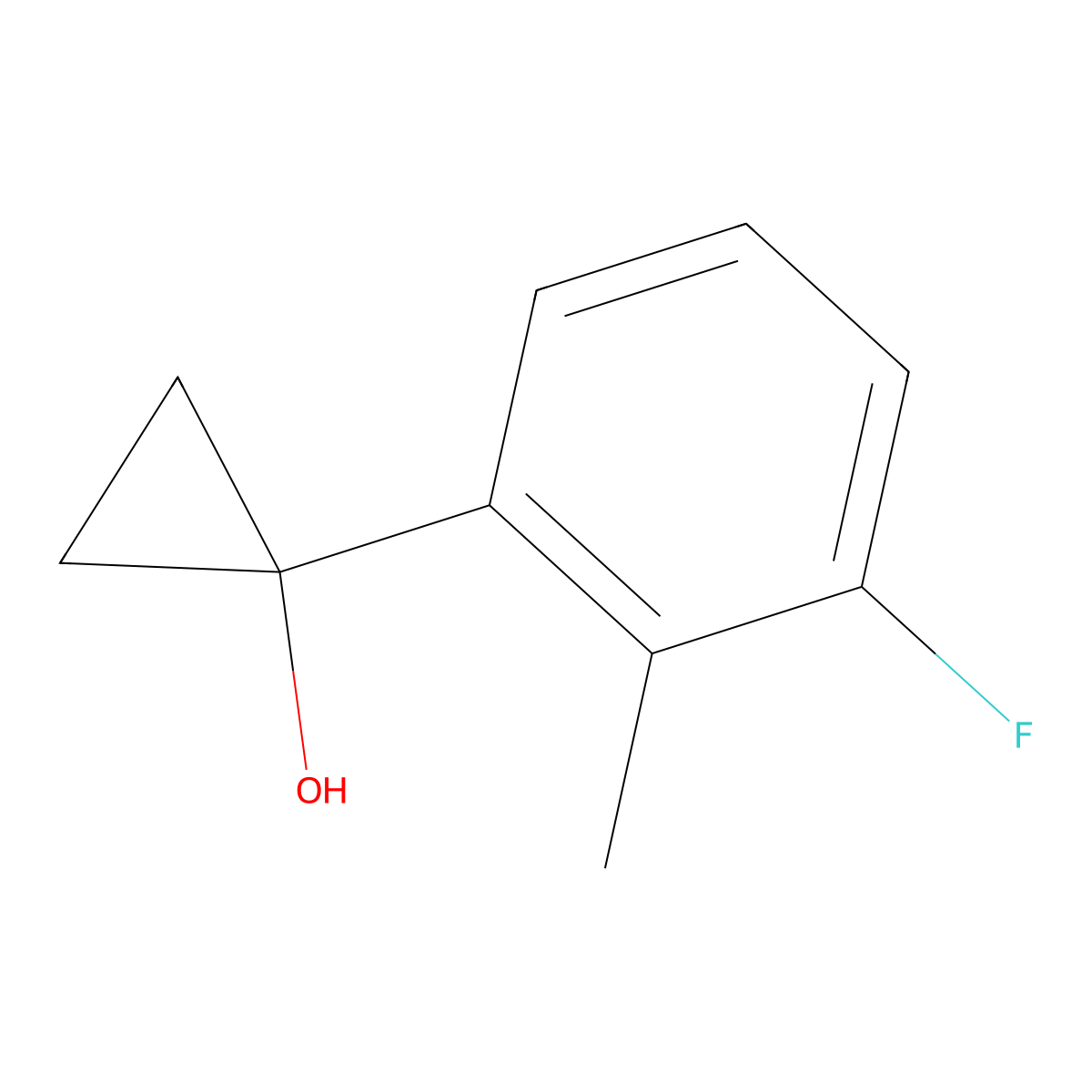 1-(3-Fluoro-2-methylphenyl)cyclopropan-1-ol molecular structure, CAS 1894957-14-2