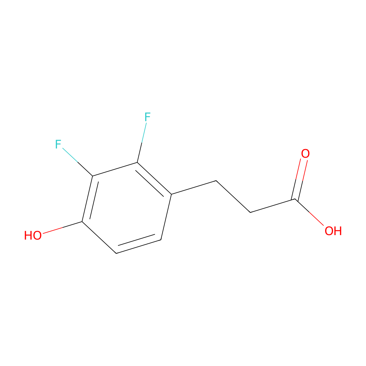 3-(2,3-Difluoro-4-hydroxyphenyl)propanoic acid molecular structure, CAS 1894961-58-0
