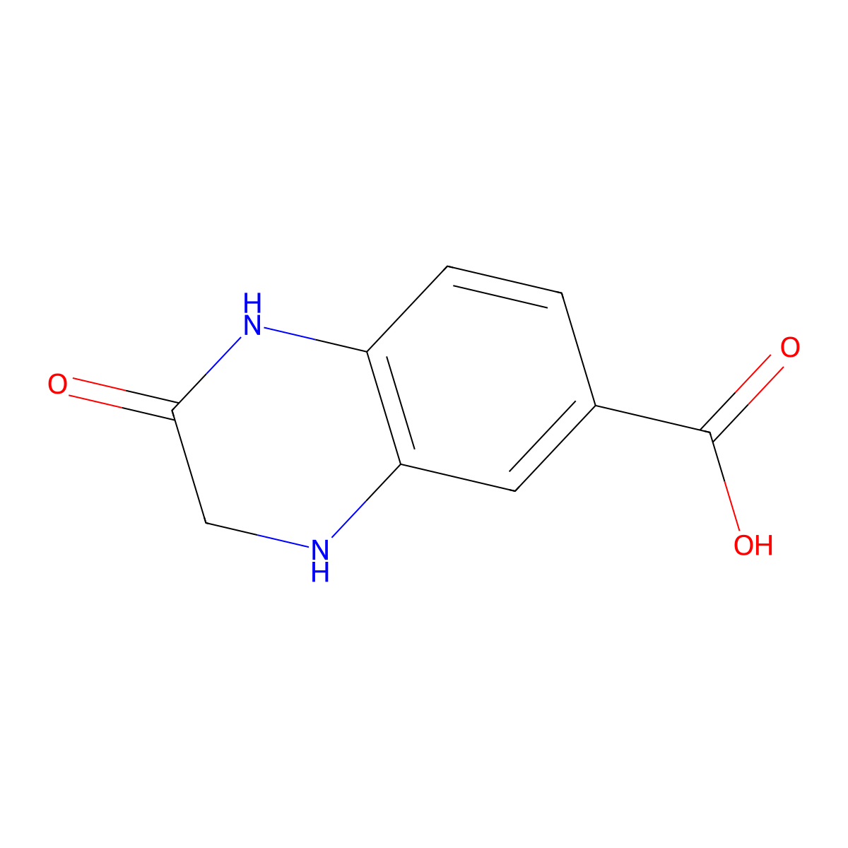 2-Oxo-1,2,3,4-tetrahydroquinoxaline-6-carboxylic acid molecular structure, CAS 189497-99-2