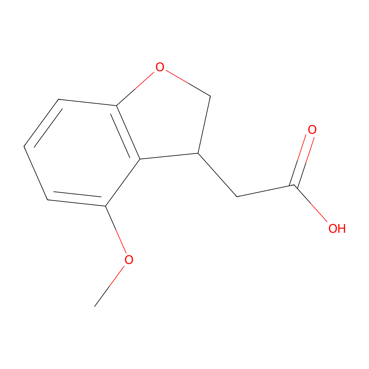 4-Methoxy-2,3-dihydrobenzofuran-3-acetic Acid molecular structure, CAS 1894971-68-6