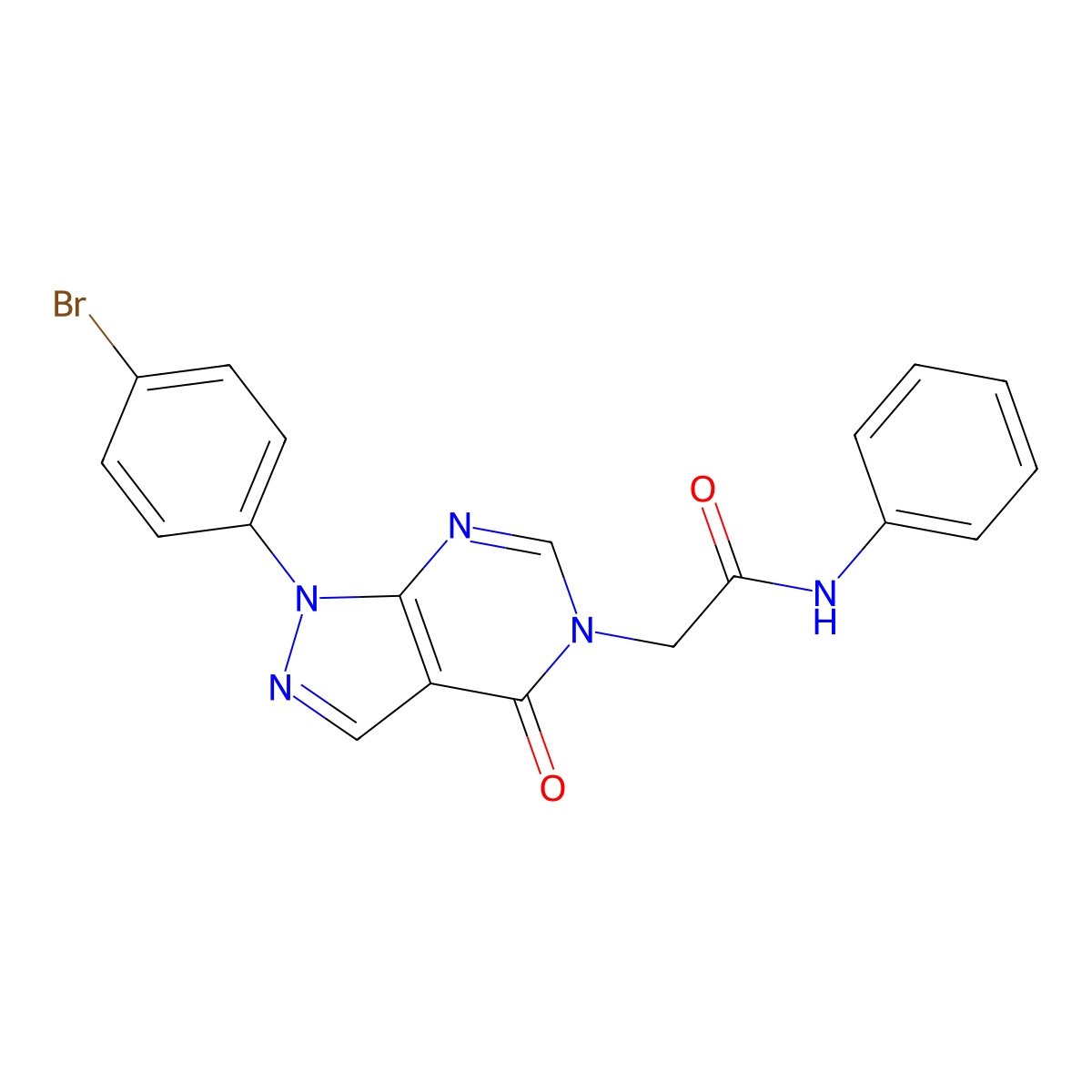 2-[1-(4-bromophenyl)-4-oxo-1H,4H,5H-pyrazolo[3,4-d]pyrimidin-5-yl]-N-phenylacetamide molecular structure, CAS 1894995-26-6