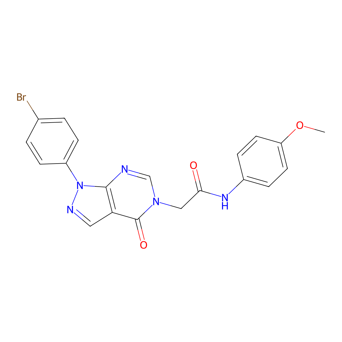 2-[1-(4-bromophenyl)-4-oxo-1H,4H,5H-pyrazolo[3,4-d]pyrimidin-5-yl]-N-(4-methoxyphenyl)acetamide molecular structure, CAS 1894995-28-8