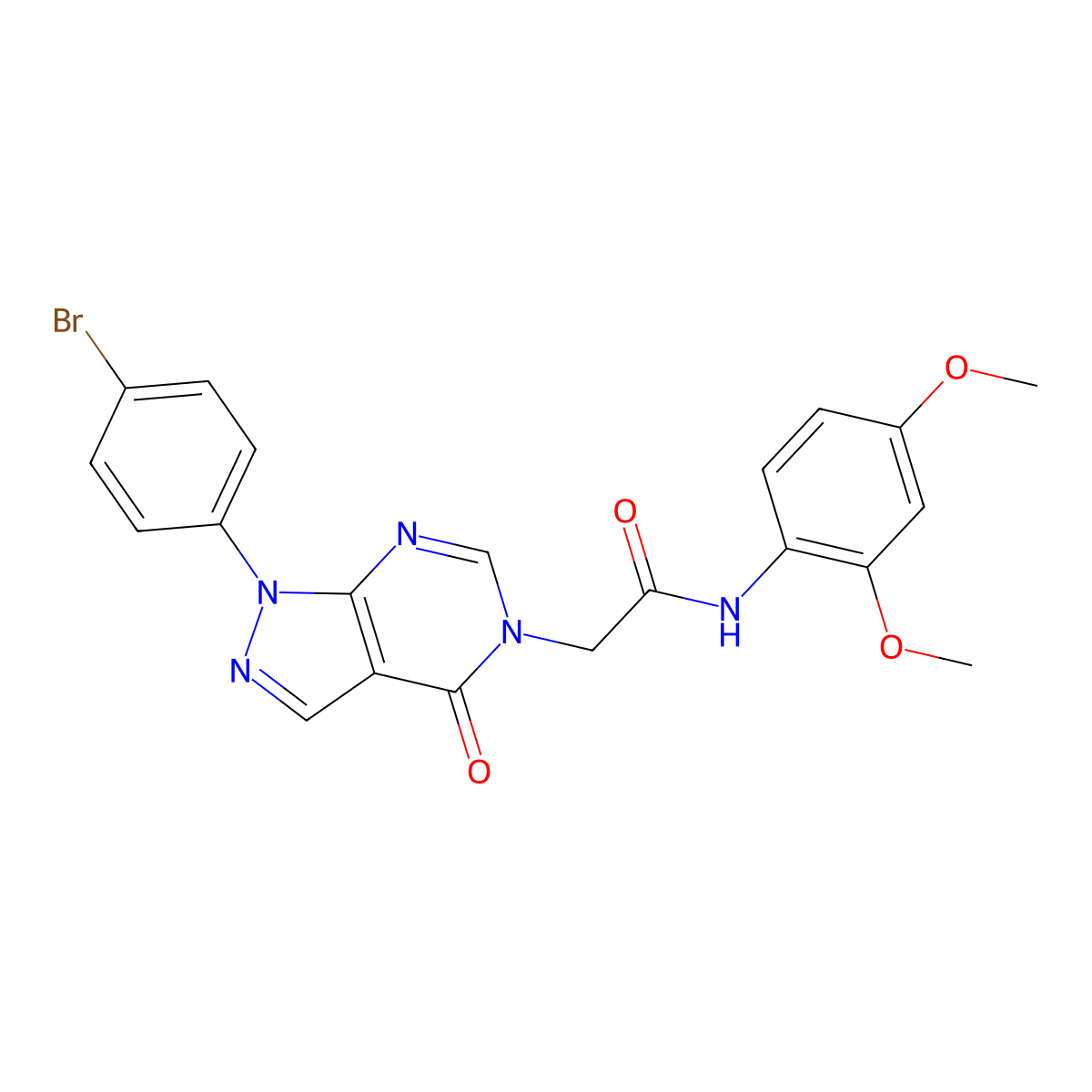 2-[1-(4-bromophenyl)-4-oxo-1H,4H,5H-pyrazolo[3,4-d]pyrimidin-5-yl]-N-(2,4-dimethoxyphenyl)acetamide molecular structure, CAS 1894995-29-9