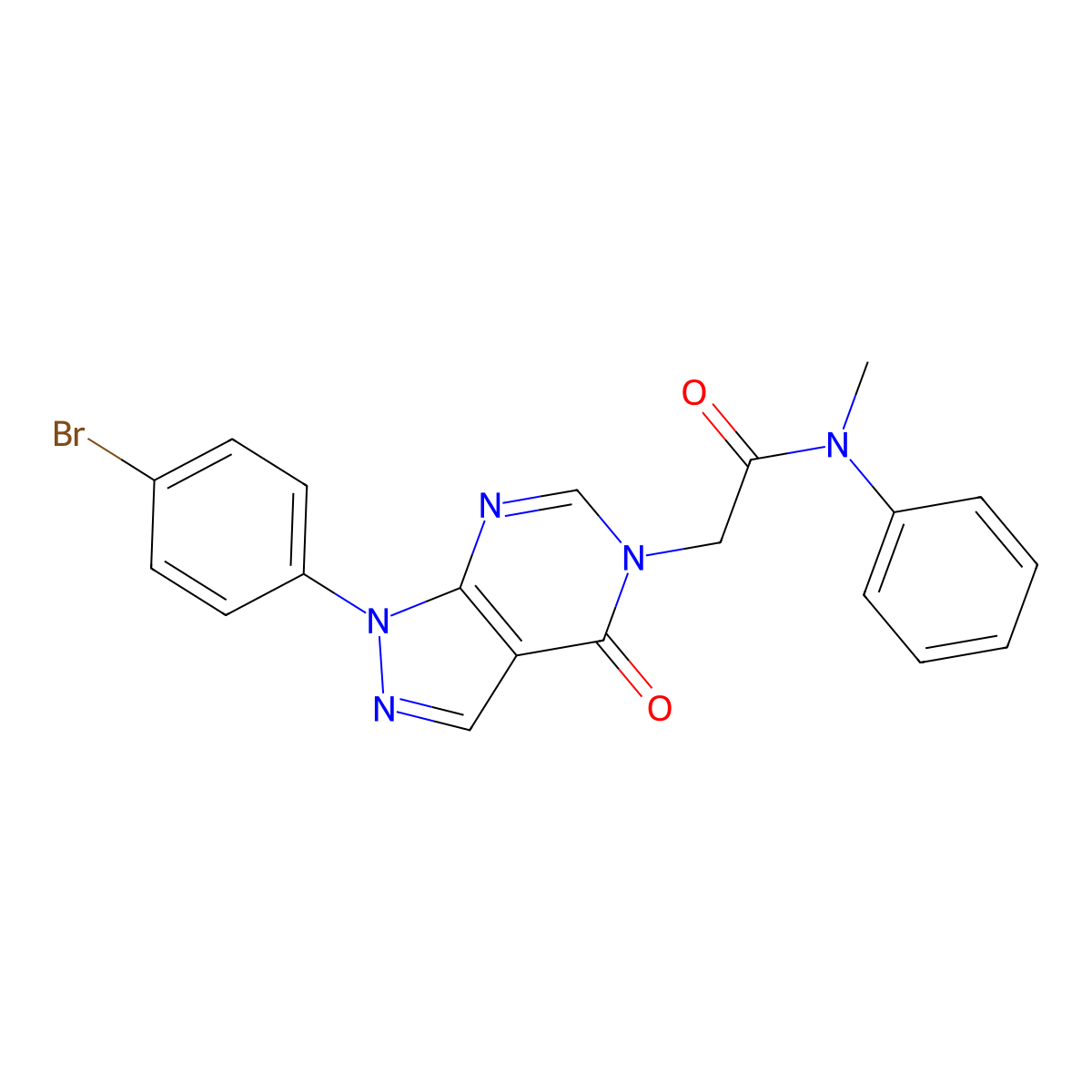 2-[1-(4-bromophenyl)-4-oxo-1H,4H,5H-pyrazolo[3,4-d]pyrimidin-5-yl]-N-methyl-N-phenylacetamide molecular structure, CAS 1894995-33-5