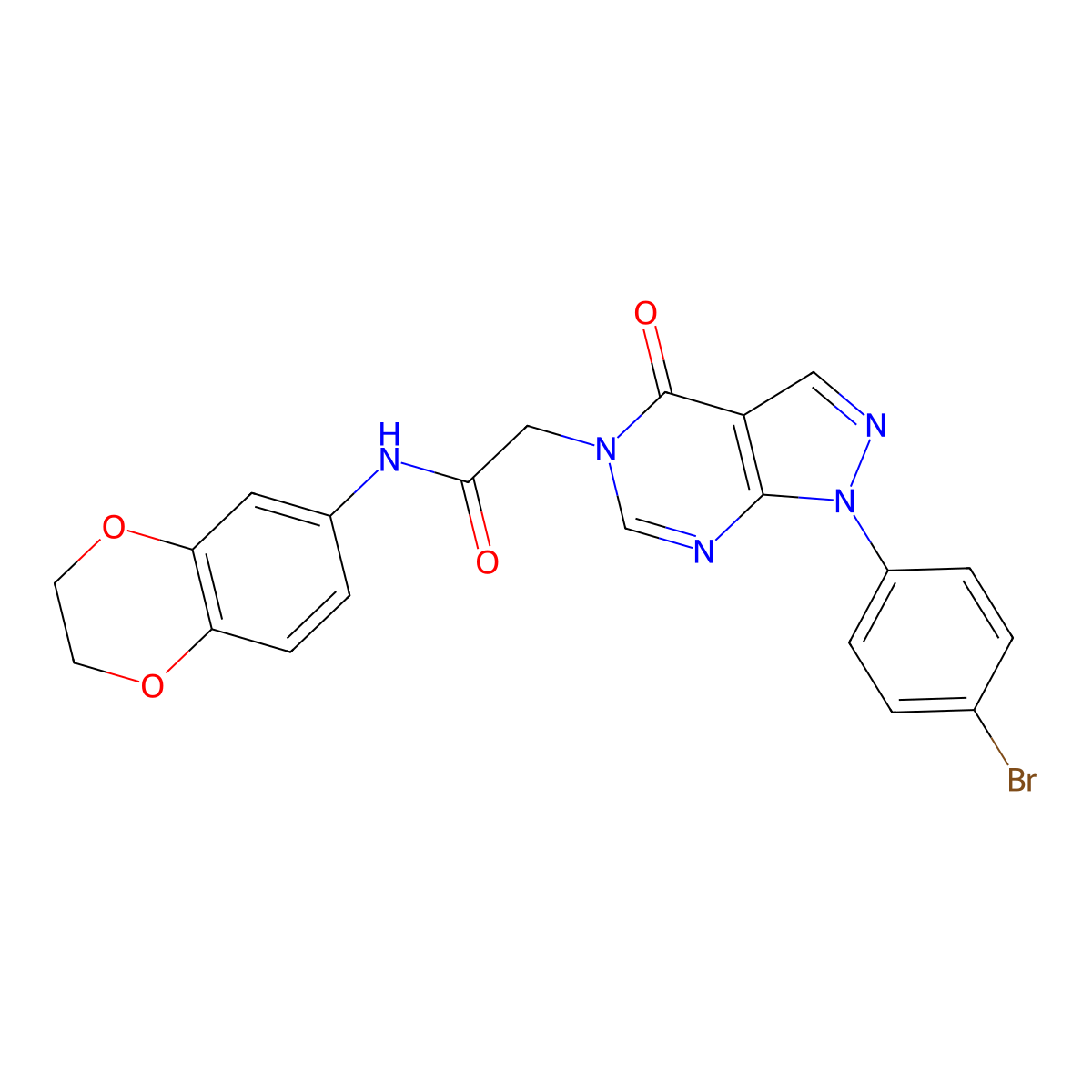 2-[1-(4-bromophenyl)-4-oxo-1H,4H,5H-pyrazolo[3,4-d]pyrimidin-5-yl]-N-(2,3-dihydro-1,4-benzodioxin-6-yl)acetamide molecular structure, CAS 1894995-35-7
