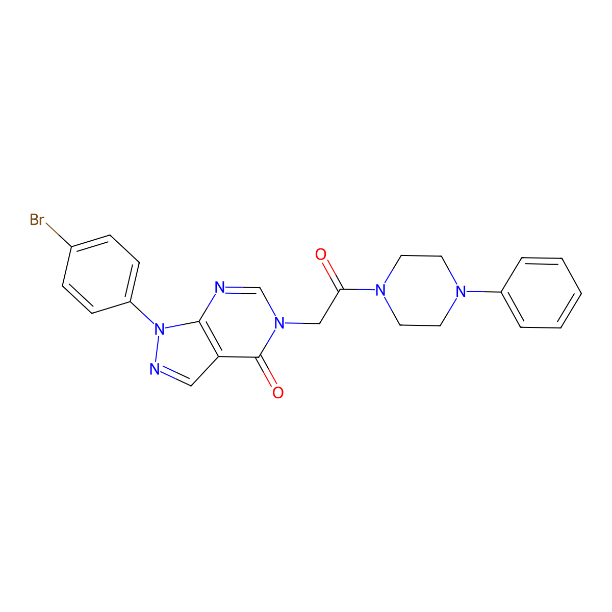 1-(4-bromophenyl)-5-[2-oxo-2-(4-phenylpiperazin-1-yl)ethyl]-1H,4H,5H-pyrazolo[3,4-d]pyrimidin-4-one molecular structure, CAS 1894995-37-9