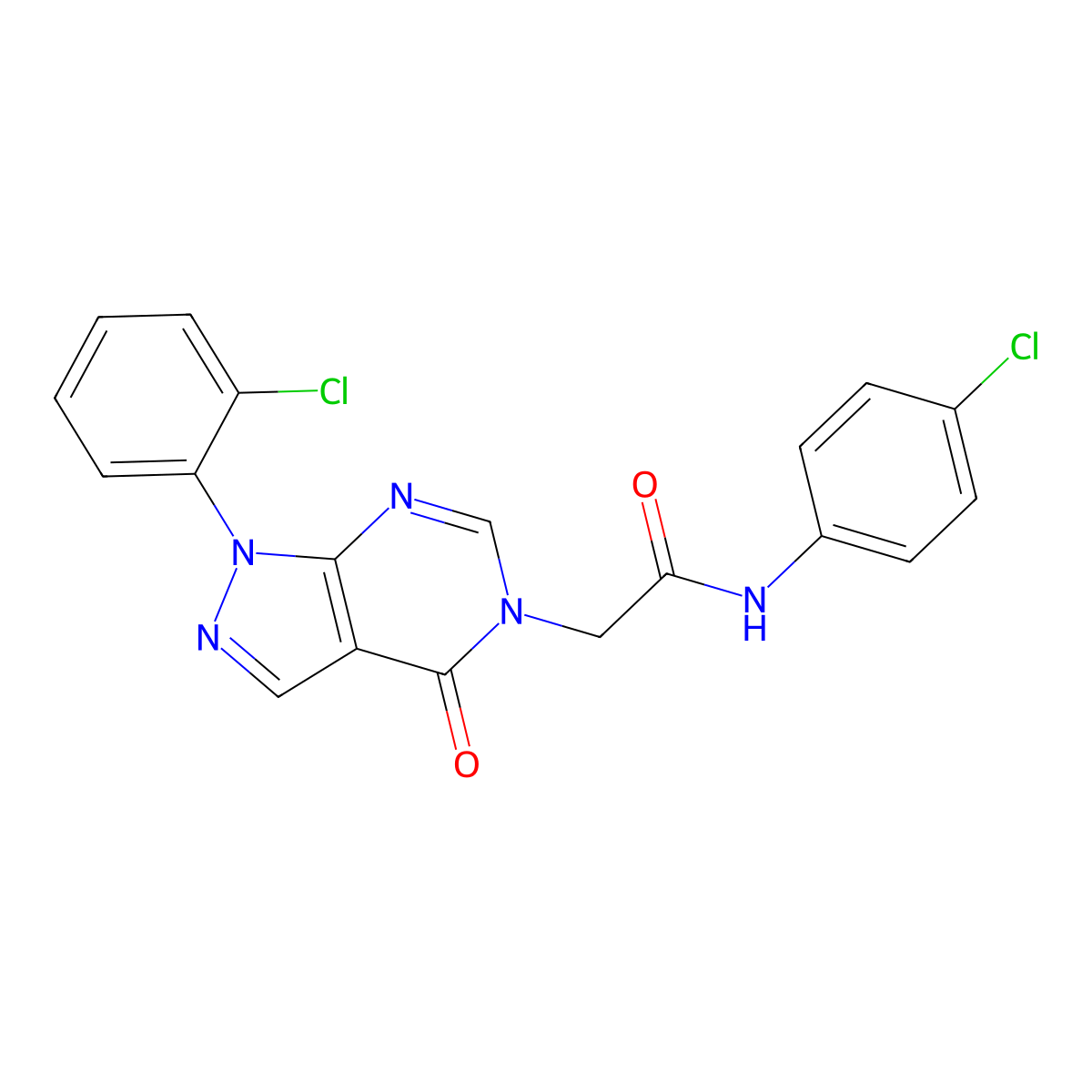 N-(4-chlorophenyl)-2-[1-(2-chlorophenyl)-4-oxo-1H,4H,5H-pyrazolo[3,4-d]pyrimidin-5-yl]acetamide molecular structure, CAS 1894995-40-4