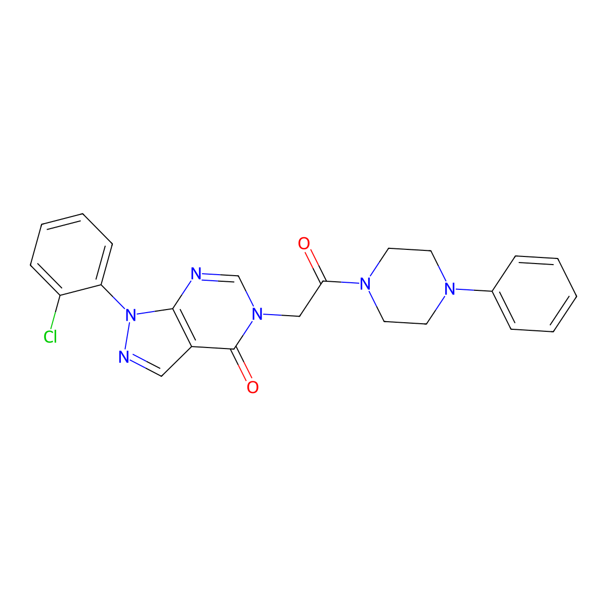 1-(2-chlorophenyl)-5-[2-oxo-2-(4-phenylpiperazin-1-yl)ethyl]-1H,4H,5H-pyrazolo[3,4-d]pyrimidin-4-one molecular structure, CAS 1894995-45-9