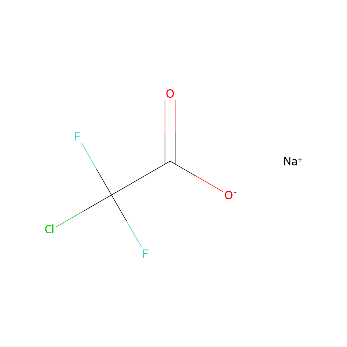 Sodium chlorodifluoroacetate molecular structure, CAS 1895-39-2
