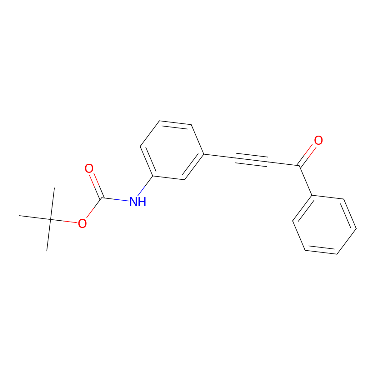 tert-butyl N-[3-(3-oxo-3-phenylprop-1-yn-1-yl)phenyl]carbamate molecular structure, CAS 1895000-10-8