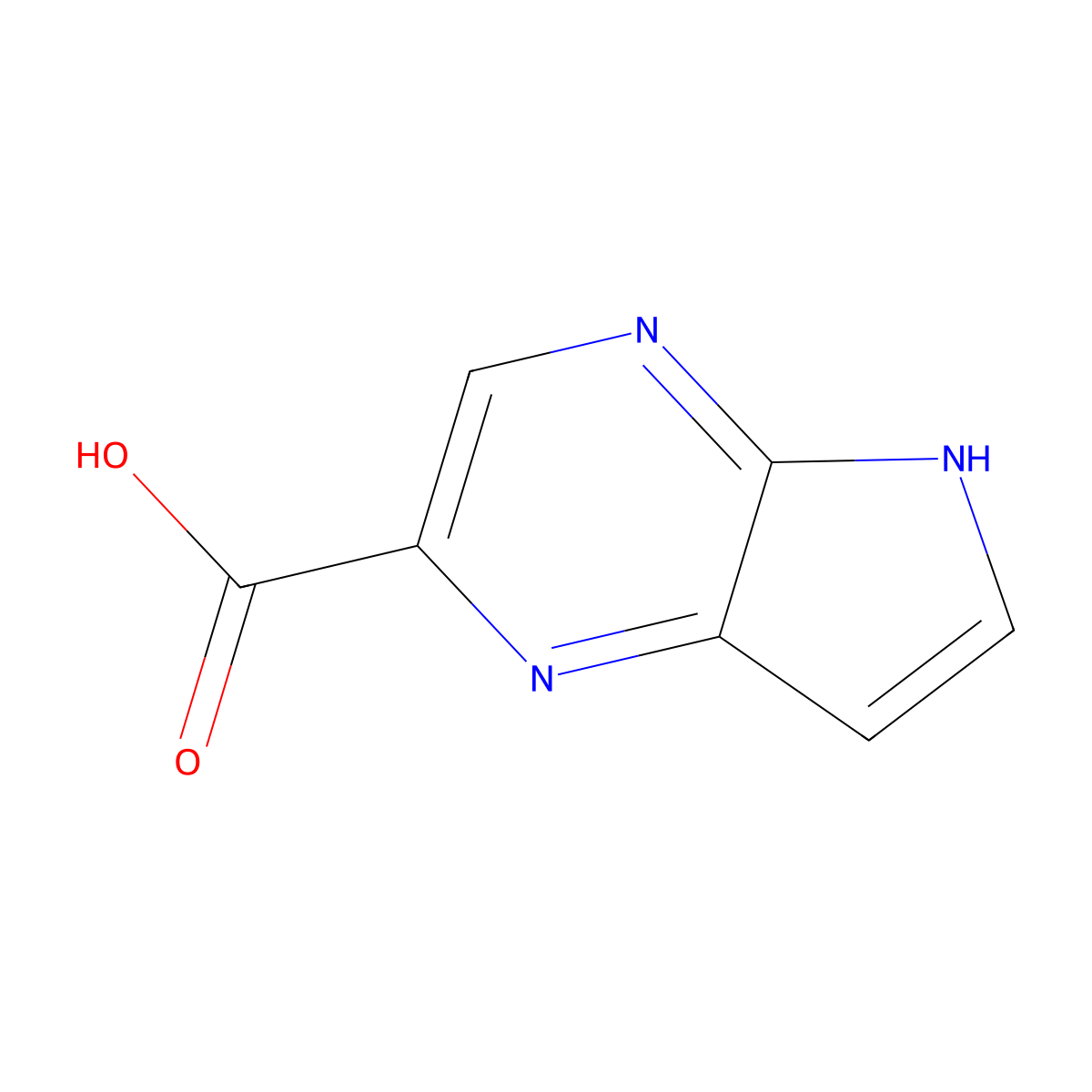 5H-pyrrolo[2,3-b]pyrazine-2-carboxylic acid molecular structure, CAS 1895027-47-0