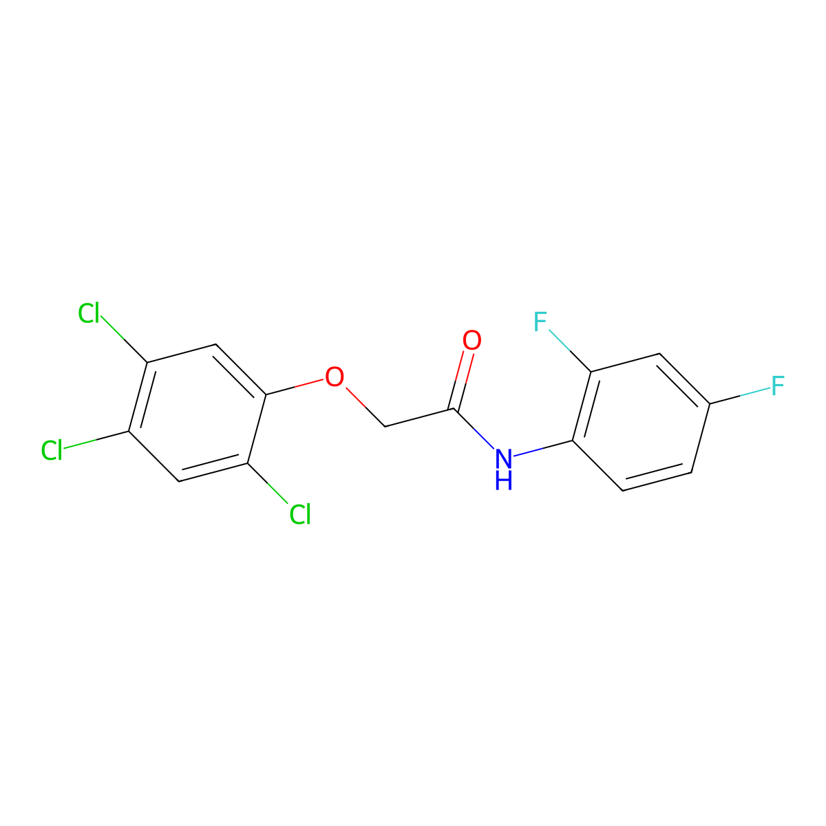 N-(2,4-difluorophenyl)-2-(2,4,5-trichlorophenoxy)acetamide molecular structure, CAS 189503-81-9