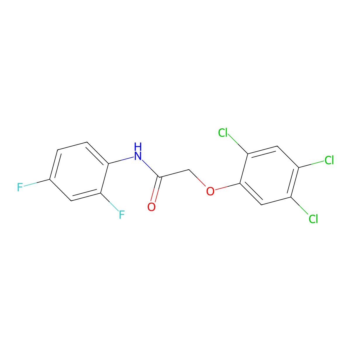 N-(2,4-difluorophenyl)-2-(2,4,5-trichlorophenoxy)acetamide molecular structure, CAS 189503-81-9