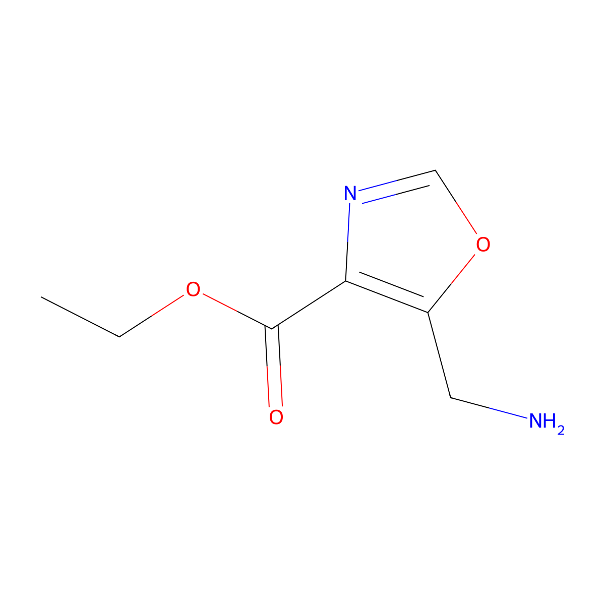 Ethyl 5-(aminomethyl)-1,3-oxazole-4-carboxylate molecular structure, CAS 1895033-07-4