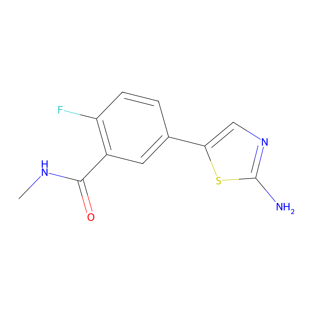 5-(2-Amino-5-thiazolyl)-2-fluoro-n-methylbenzamide molecular structure, CAS 1895055-17-0