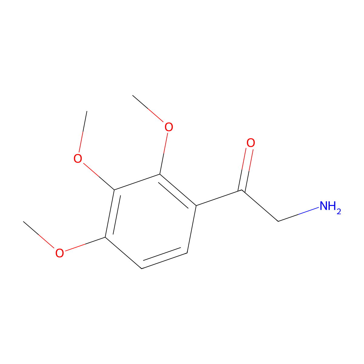 2-Amino-1-(2,3,4-trimethoxyphenyl)ethan-1-one molecular structure, CAS 189506-50-1