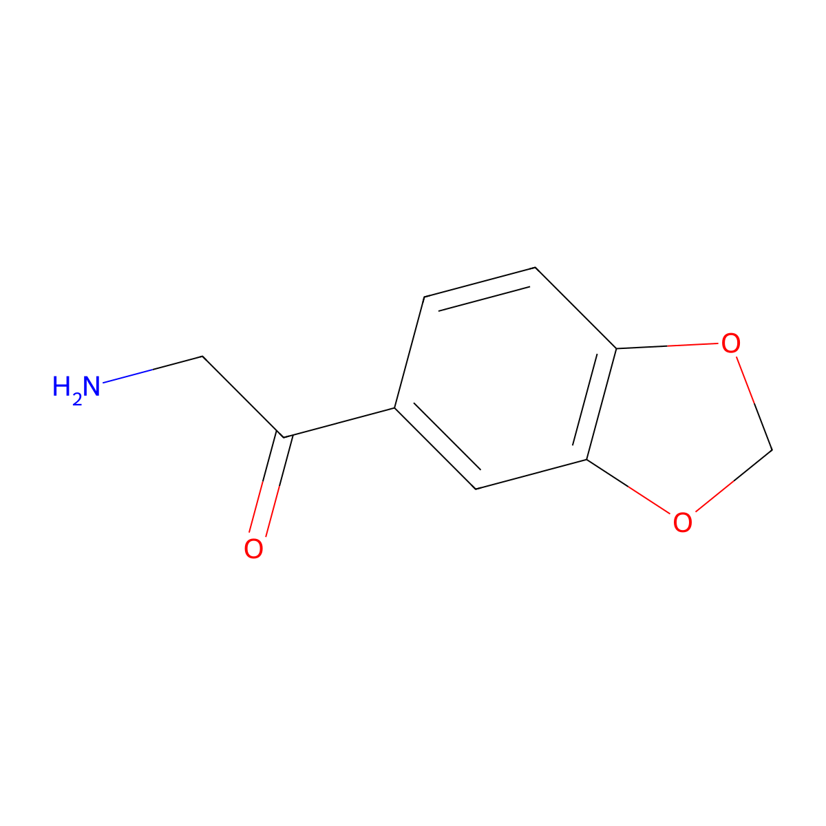 2-Amino-1-(1,3-benzodioxol-5-yl)ethanone molecular structure, CAS 189506-53-4
