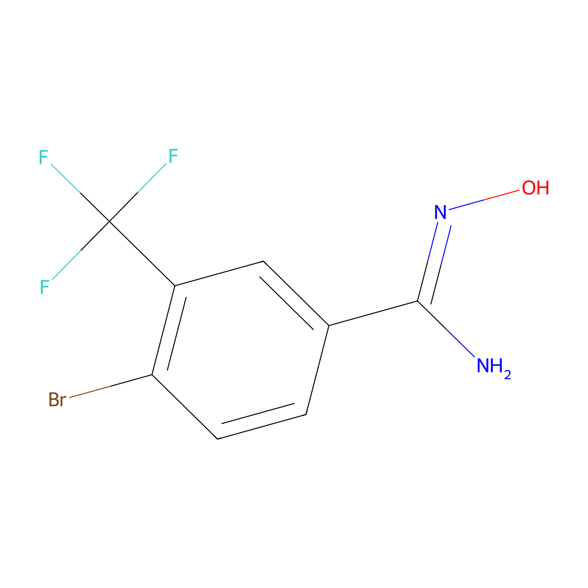 4-bromo-N'-hydroxy-3-(trifluoromethyl)benzene-1-carboximidamide molecular structure, CAS 1895065-03-8