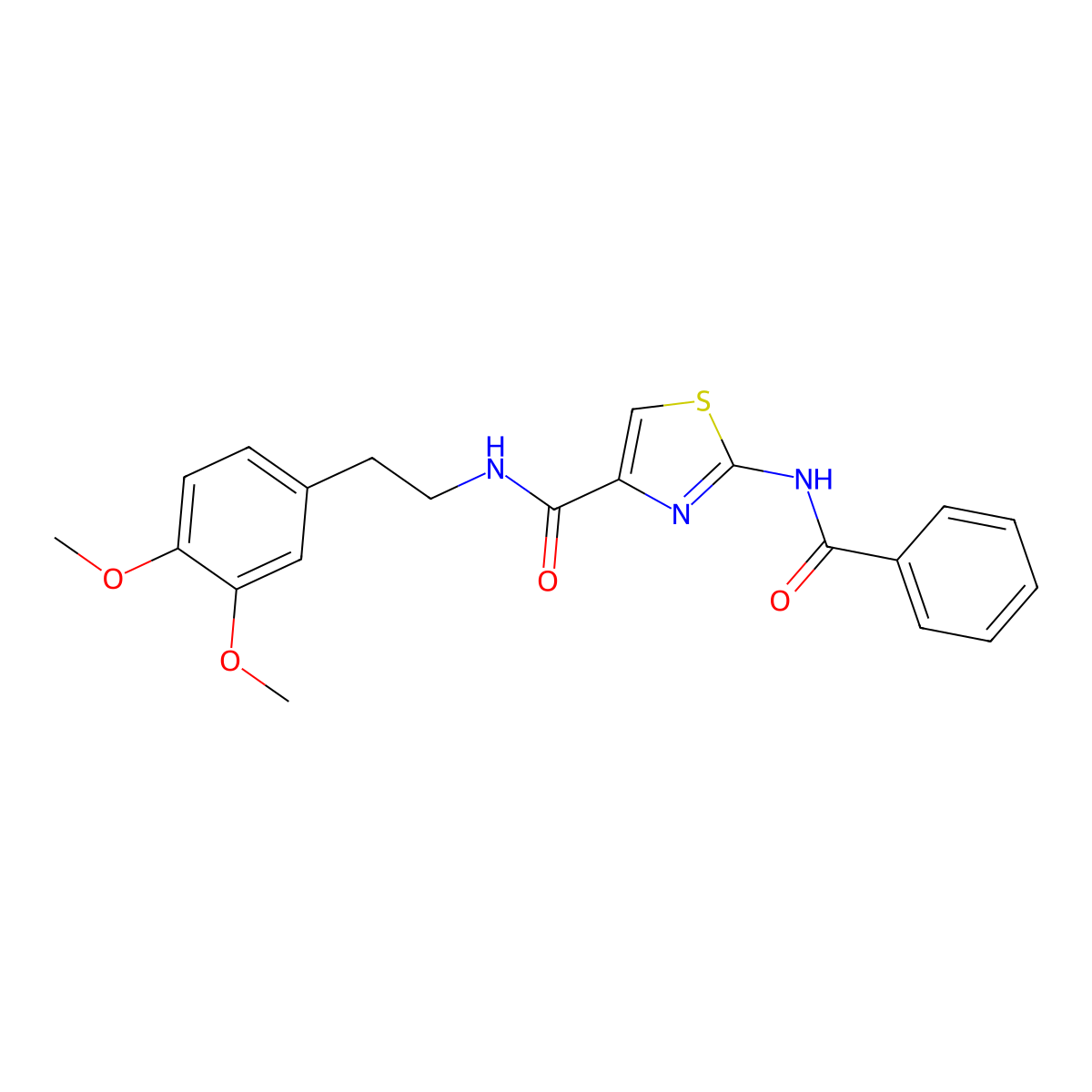 2-benzamido-N-(3,4-dimethoxyphenethyl)thiazole-4-carboxamide molecular structure, CAS 189509-86-2