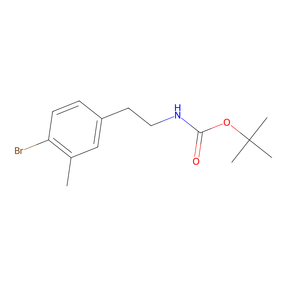 Tert-butyl N-[2-(4-bromo-3-methylphenyl)ethyl]carbamate molecular structure, CAS 1895092-42-8