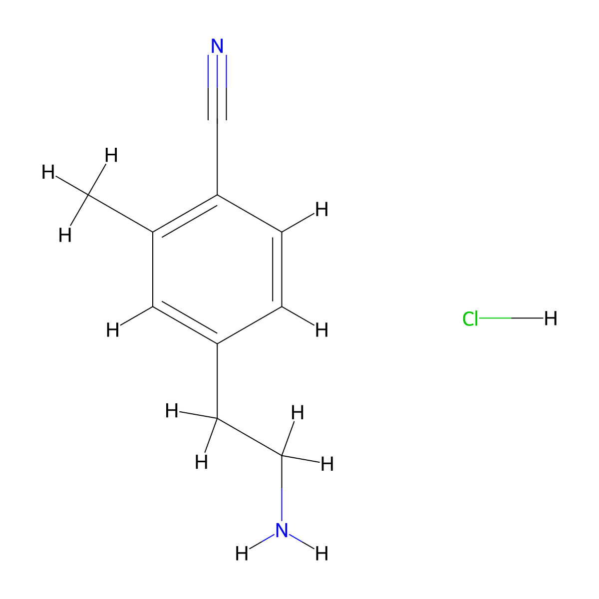 4-(2-Aminoethyl)-2-methylbenzonitrile hydrochloride molecular structure, CAS 1895092-44-0