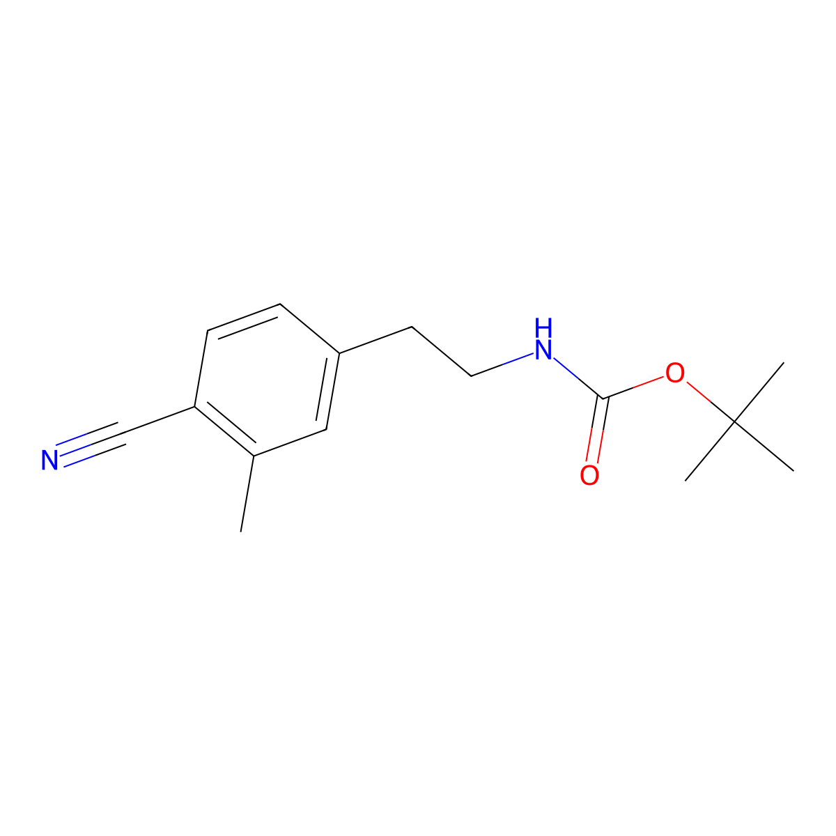 tert-butyl N-[2-(4-cyano-3-methylphenyl)ethyl]carbamate molecular structure, CAS 1895092-45-1