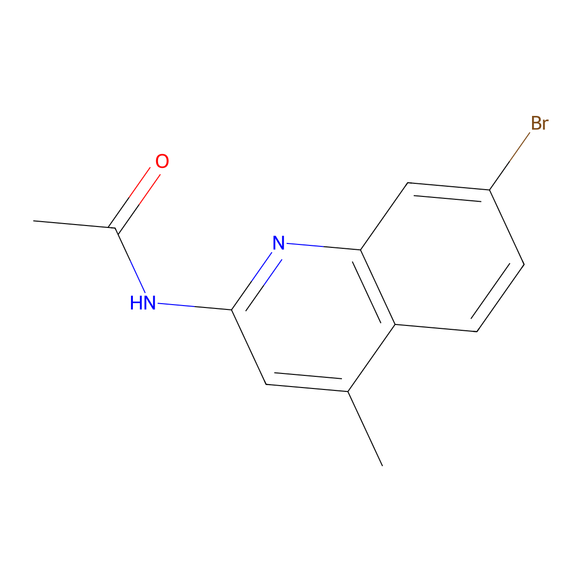 N-(7-bromo-4-methylquinolin-2-yl)acetamide molecular structure, CAS 1895092-50-8