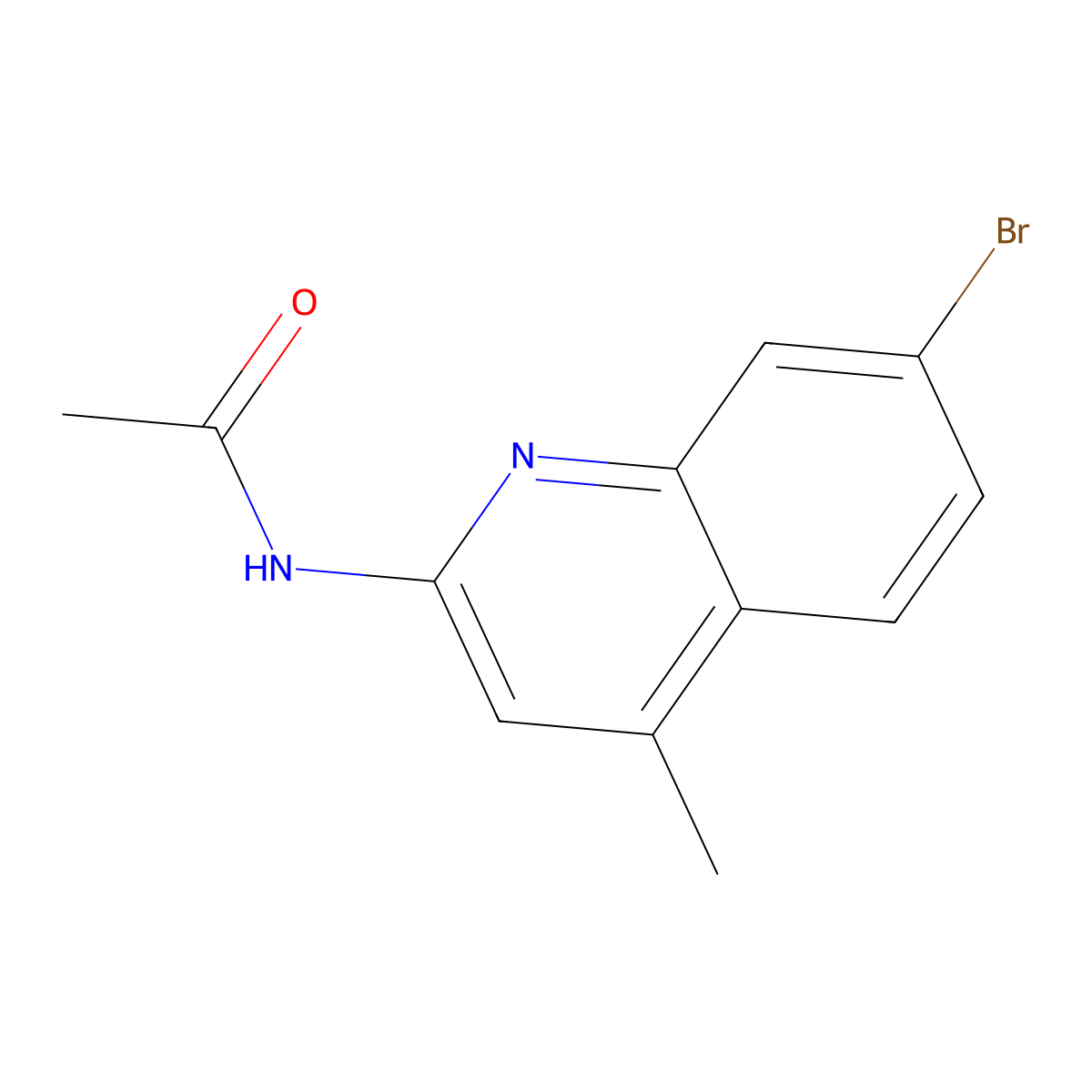 N-(7-bromo-4-methylquinolin-2-yl)acetamide molecular structure, CAS 1895092-50-8