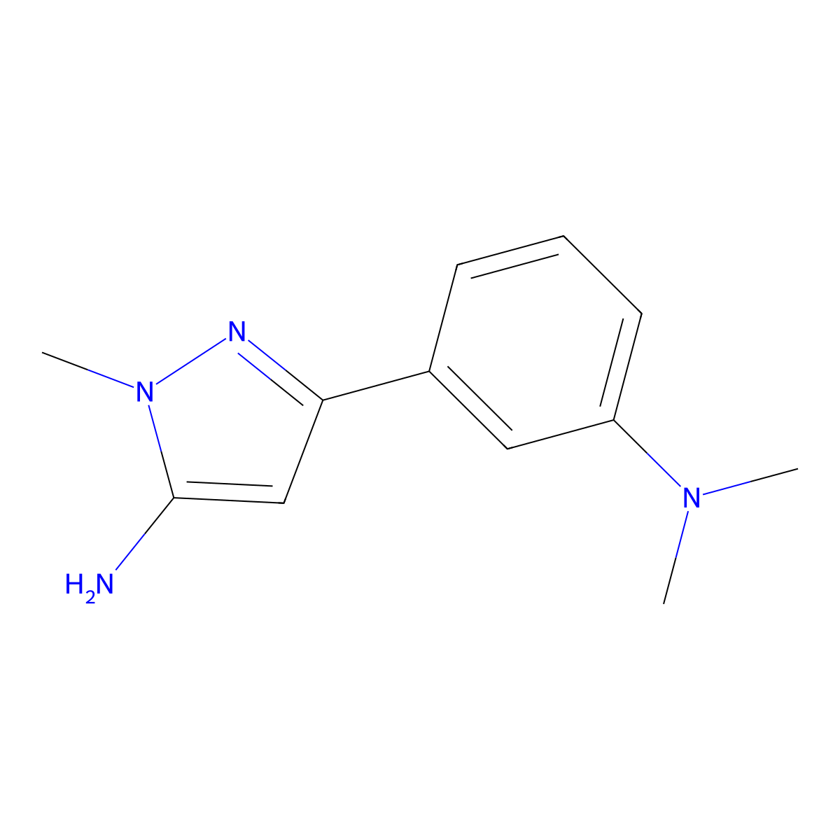 3-[3-(dimethylamino)phenyl]-1-methyl-1H-pyrazol-5-amine molecular structure, CAS 1895098-44-8