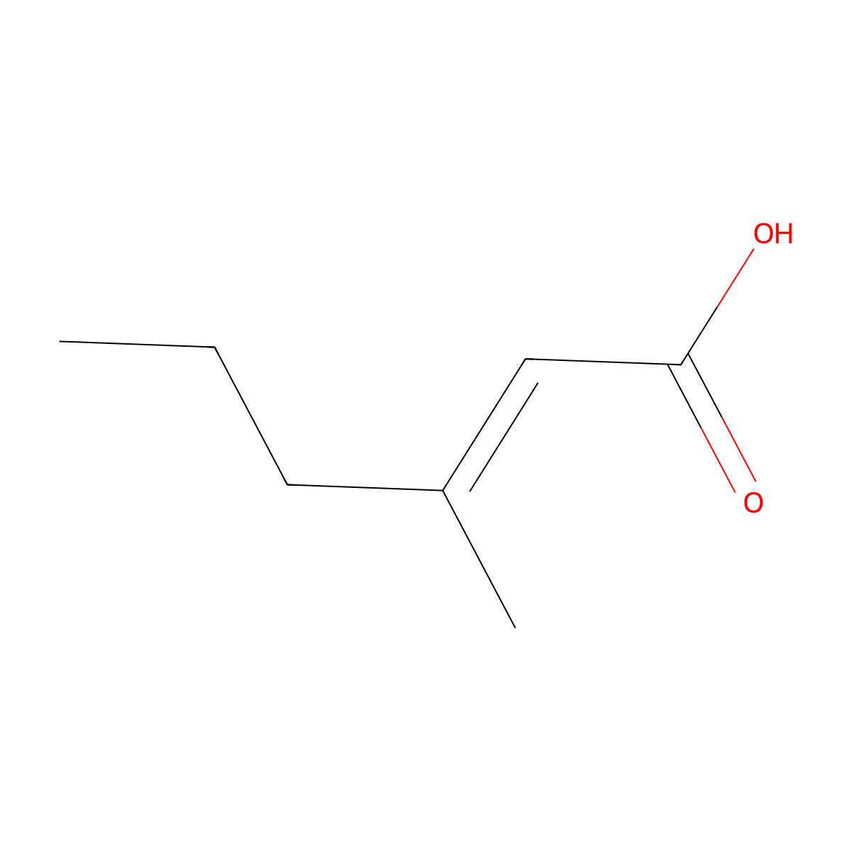3-Methylhex-2-enoic acid molecular structure, CAS 18951-40-1